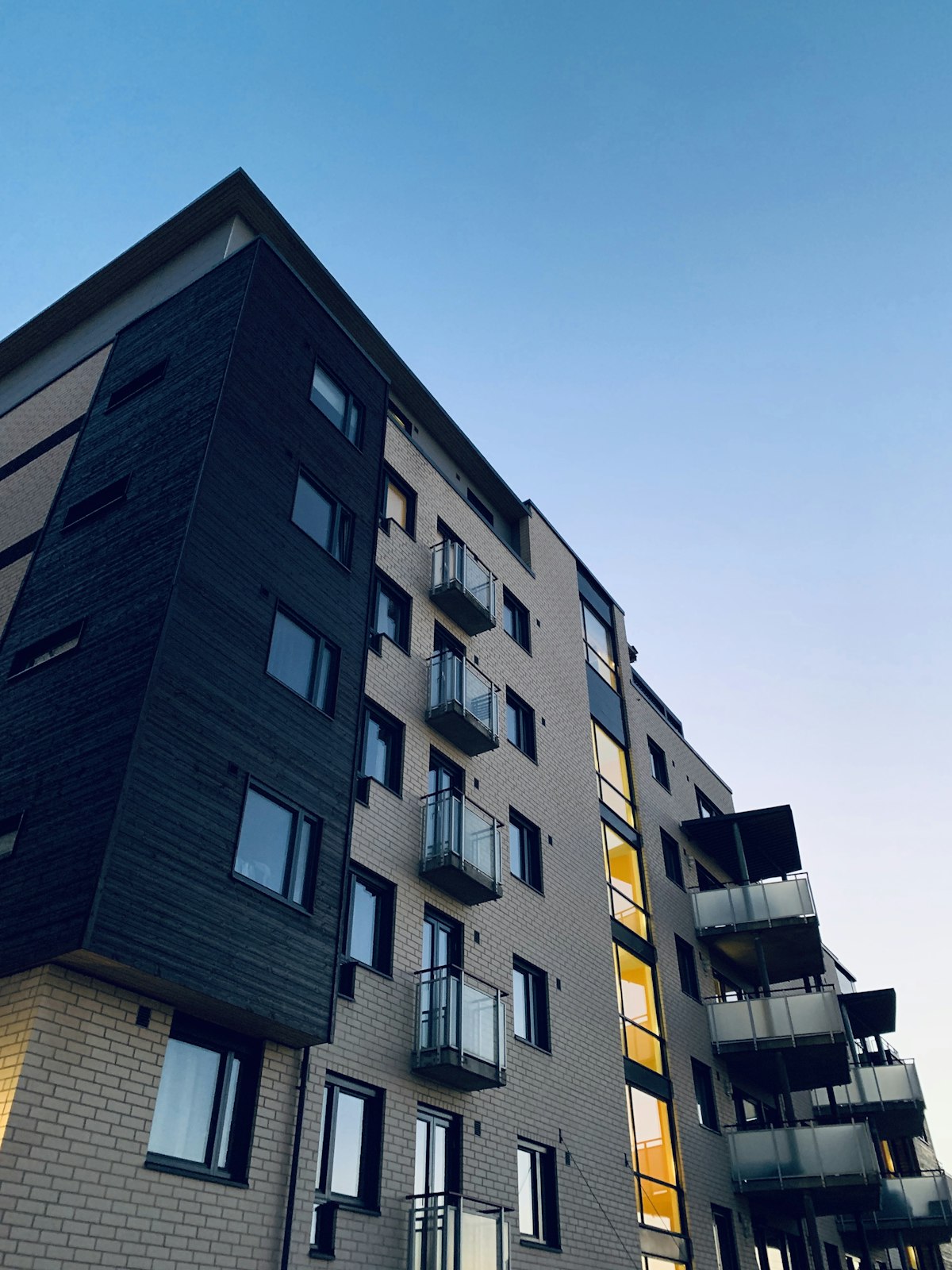 Modern seafront apartment building with balconies in Thessaloniki